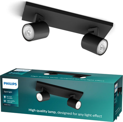 Spot en saillie Philips LED Philips Runner - 2 lumières - noir