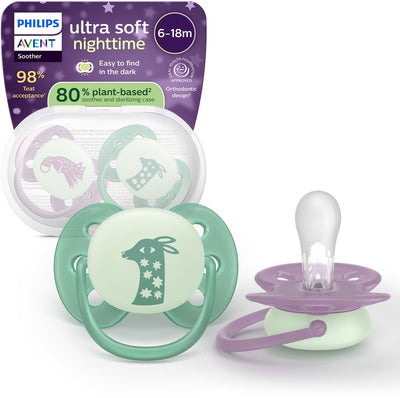 Philips avent ultra soft nighttime - 6 à 18 mois - sucette phosphorescente - scf094 04