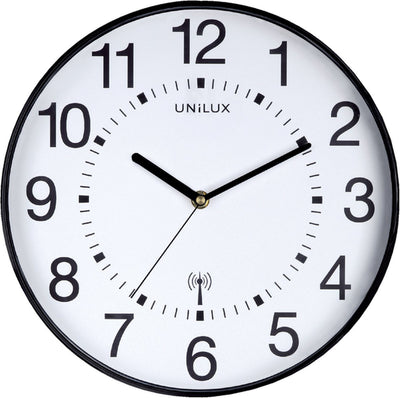 Horloge radiocommandée Unilux maxi wave - noir et blanc - ø 37,5 - ronde