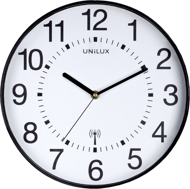 Horloge radiocommandée Unilux maxi wave - noir et blanc - ø 37,5 - ronde
