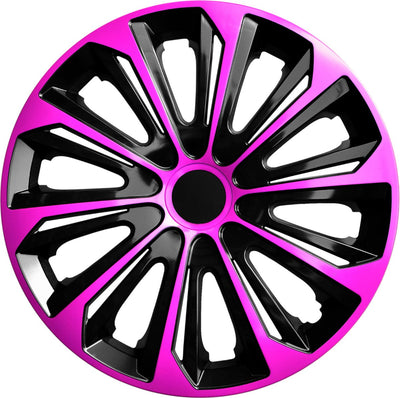 Nrm strong duo - enjoliveurs 14 - jeu de 4 pièces plastique - rose noir