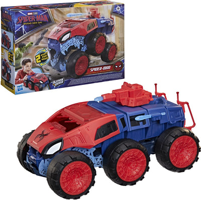Hasbro Marvel Spider-Man - tout nouveau char super chompin' 2 en 1 - véhicule jouet et figurine d'action