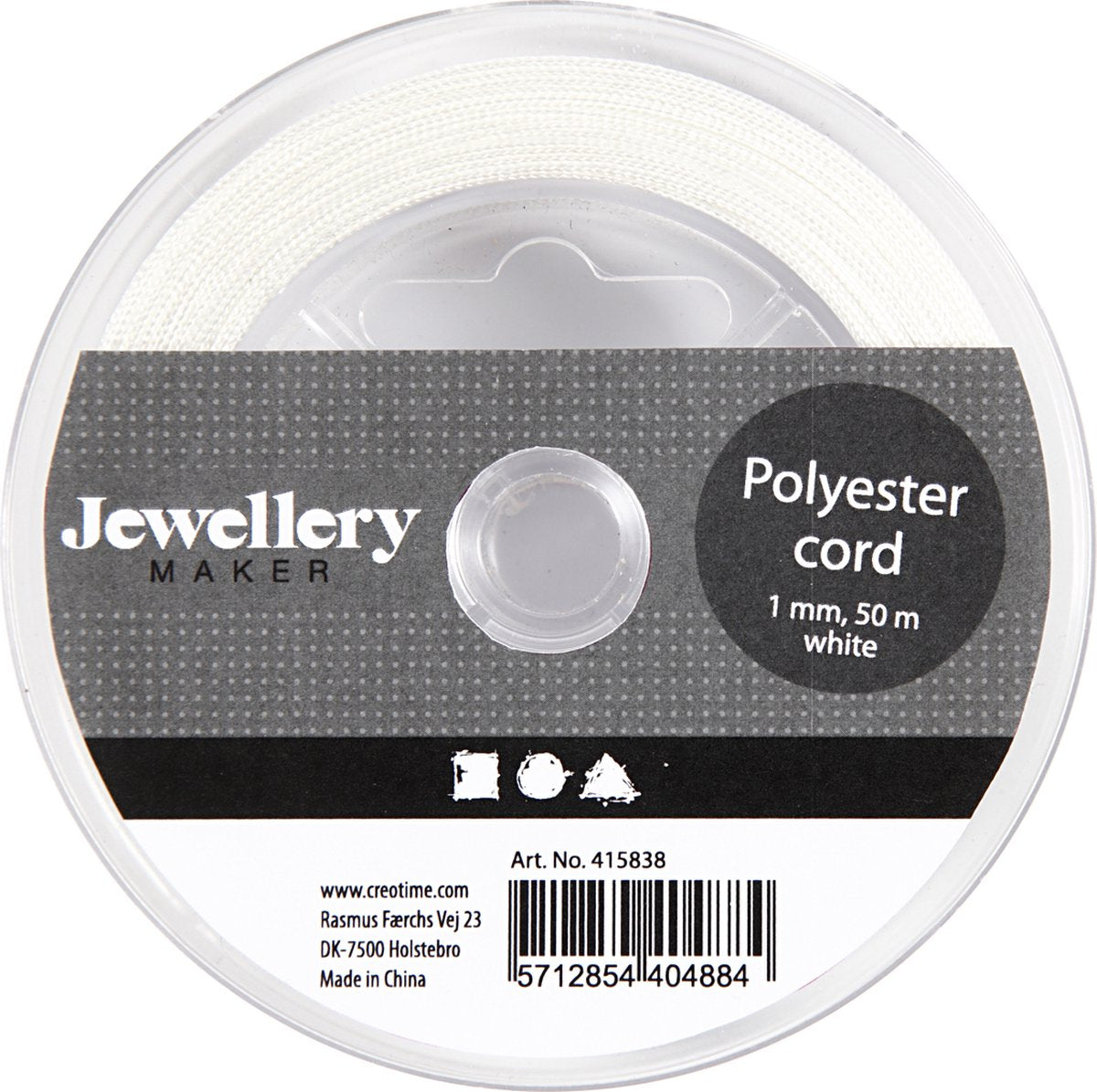 Crétiv Company Polyester Cord White, 50m