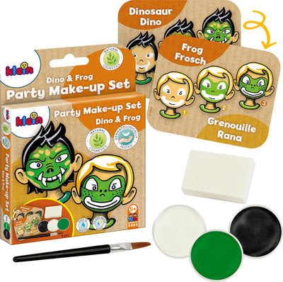Klein Toys set de maquillage de fête 'dino frog' - trois tablettes de peinture en vert, blanc et noir - certifié selon ISO 16128 - multicolore