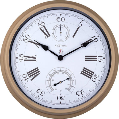Jacinthe Nexttime – horloge murale – 40,5 cm – métal – marron – résistante aux intempéries