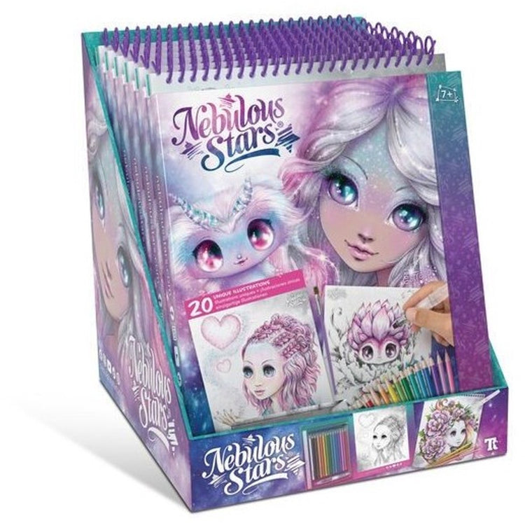 Étoiles nébuleuses - livre de dessin aquarelle - dessin - coloriage - jeu créatif