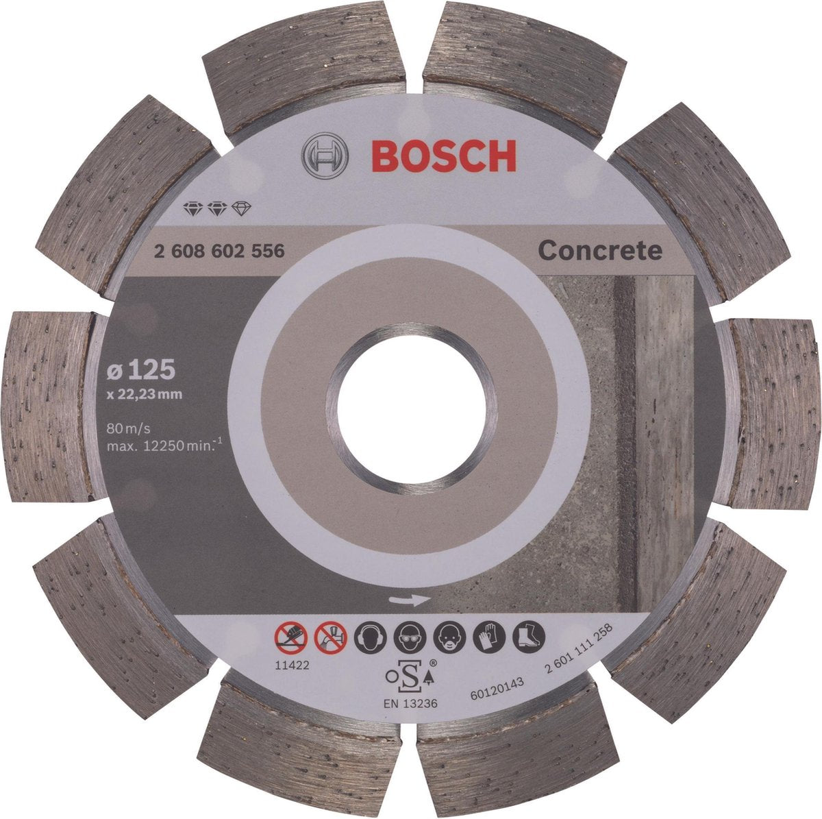 Bosch - disque à tronçonner diamanté expert pour béton 125 x 22,23 x 2,2 x 12 mm