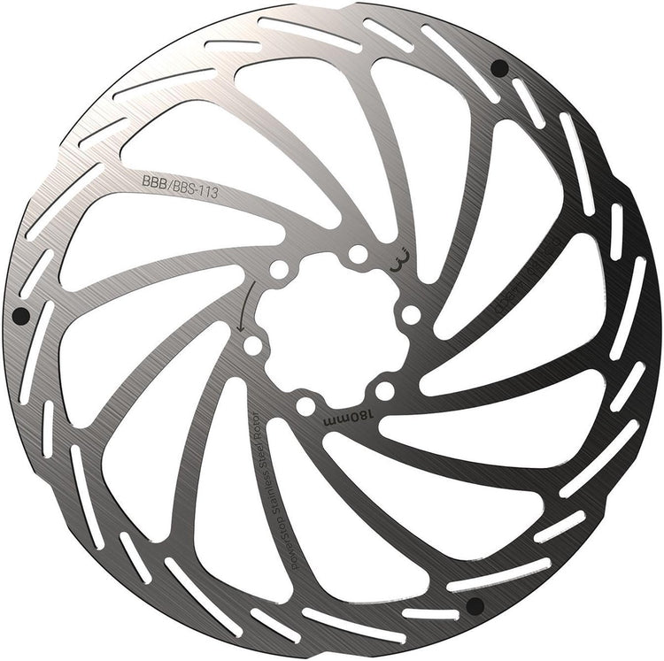 Bbb vélo frein à disque Power Stop disque de frein 6 trous bbs-113 - argent - 180 mm