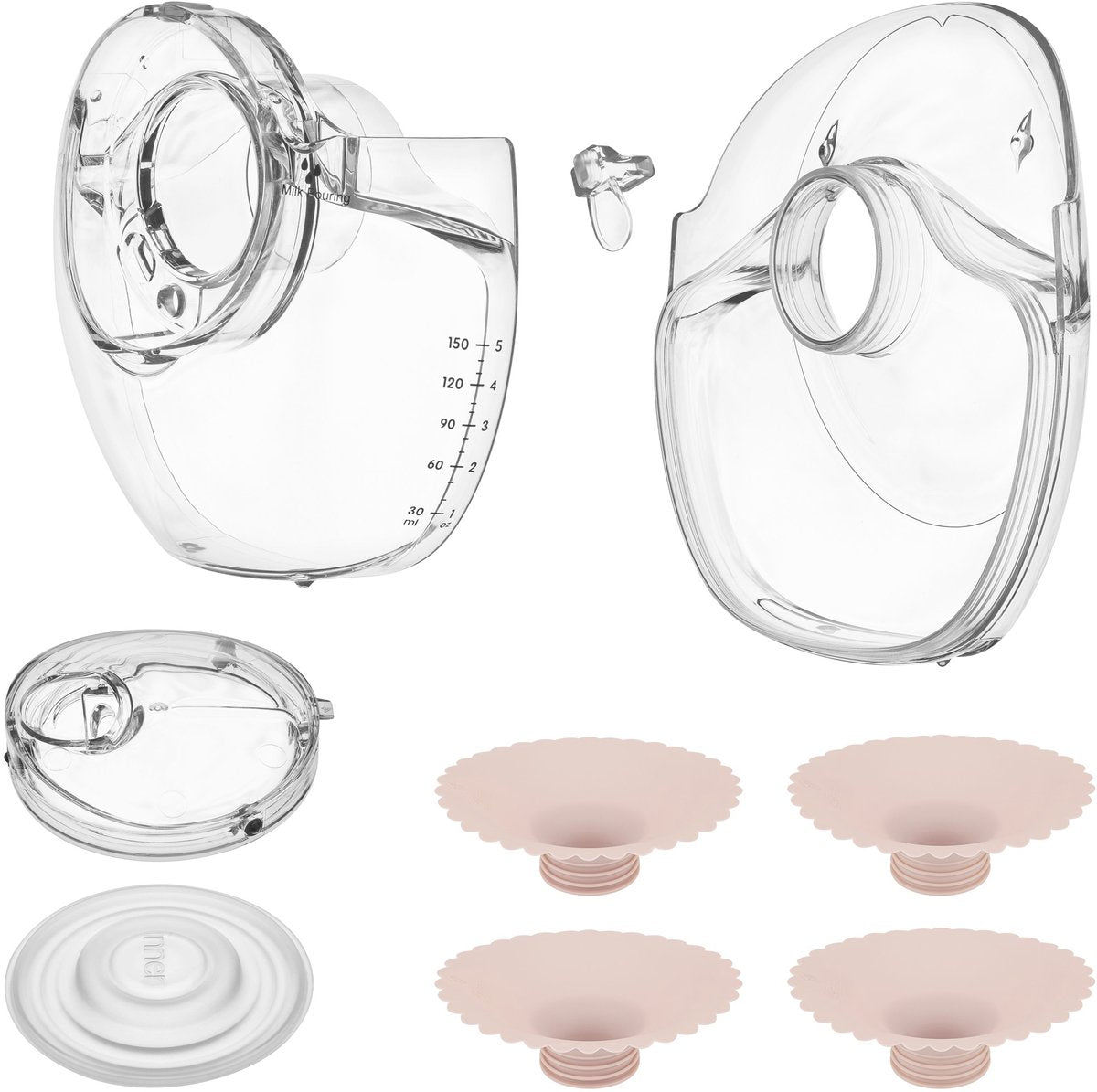 Kit de pièces de rechange Lionelo fidi free slim – original adapté au tire-lait fidi free slim et fidi free slim duo – 4 téterelles en silicone (17-24 mm) – membrane, valve, réservoir à lait à chambre à air