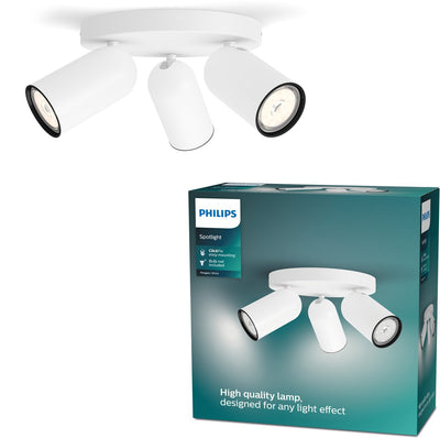 Spot en saillie Philips LED Philips Pongee - 3 lumières - blanc