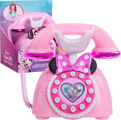 Just Play Disney Junior Minnie Mouse téléphone à cadran traditionnel rose - avec son léger
