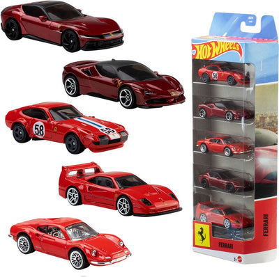 Hot Wheels Ferrari - lot de 5 voitures miniatures Ferrari en métal
