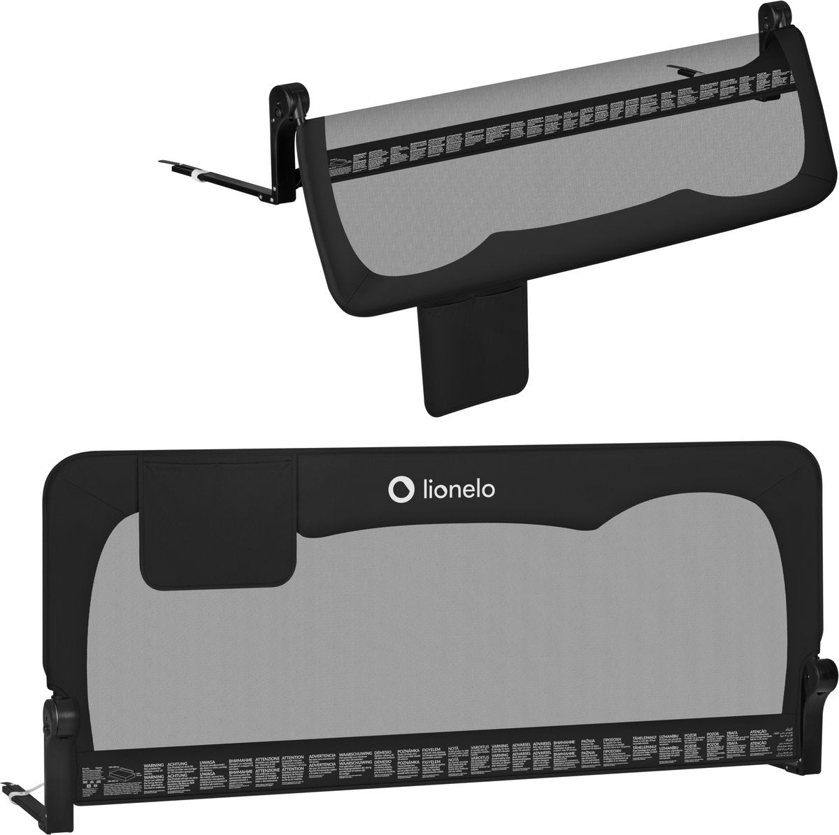 Lionelo hanna – barrière de lit 150x66 cm – pliable à 180° – cadre en aluminium – ceinture sécurisée standsafe – jusqu'à 27 kg – filet aéré – pour matelas jusqu'à 45 cm – certifié SGS – adapté aux voyages – montage facile
