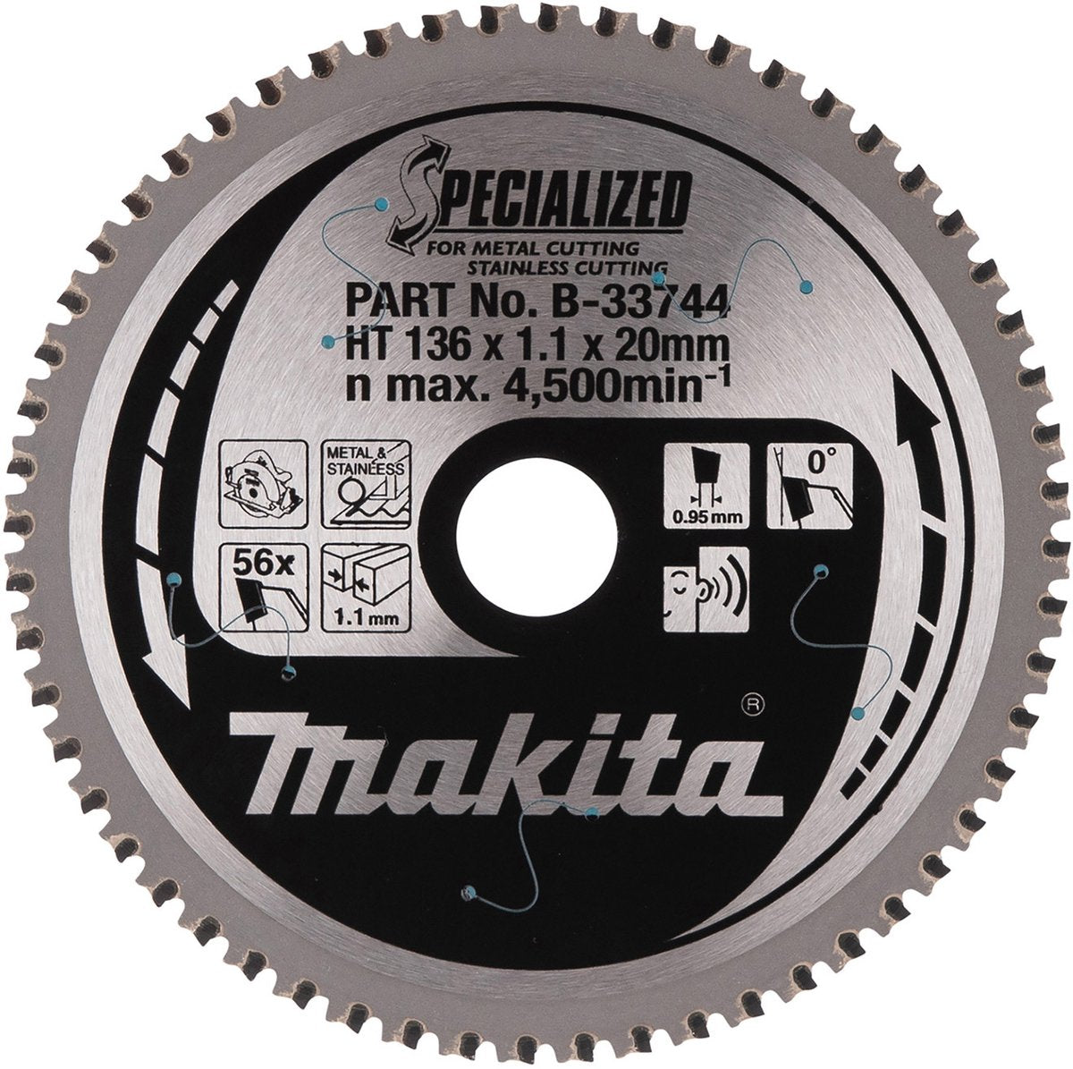 Accessoires Makita-lame de scie pour métal, 136x20 mm, 56 dents b-33744