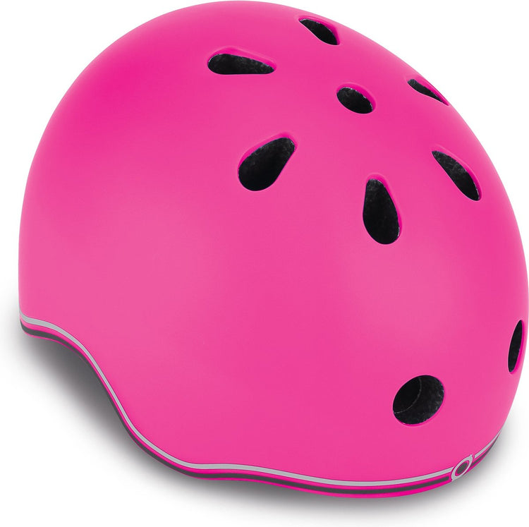 Casque enfant Globber - go up - rose - réglable 45-51 cm - avec éclairage - coque extérieure en polycarbonate solide