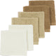 Meyco baby uni lingettes pour le visage - paquet de 6 - tissu éponge - caramel sable blanc cassé - 30x30cm