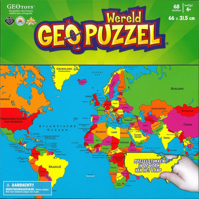 Carte du monde géopuzzle Geotoys - puzzle éducatif de 68 pièces - 4 ans et plus