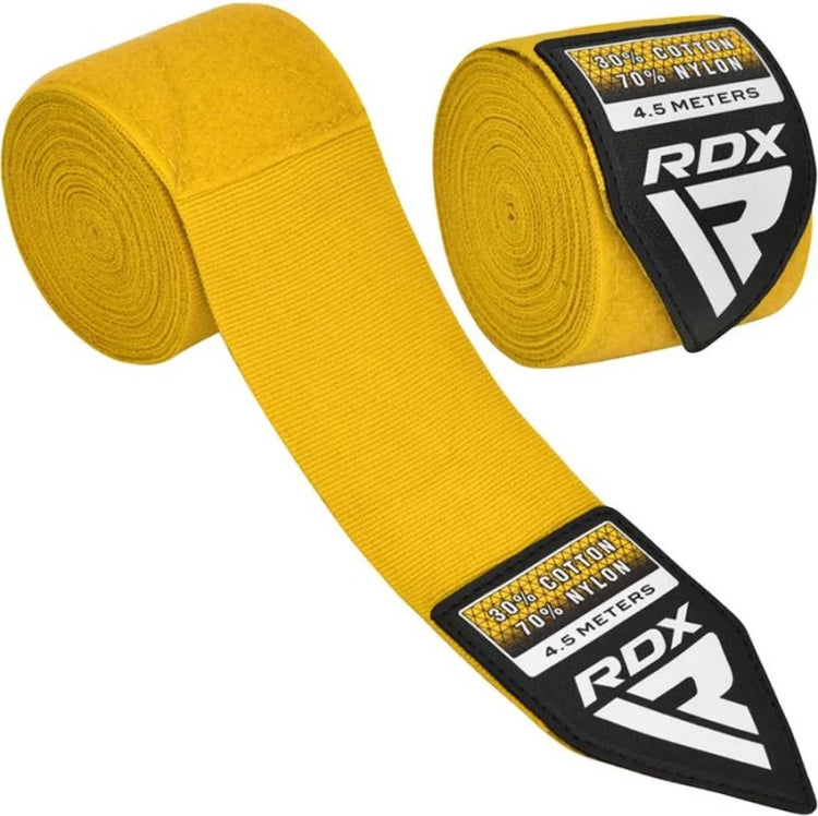 Rdx wx plus - bandages de boxe professionnels - bandages pour les mains - jaune