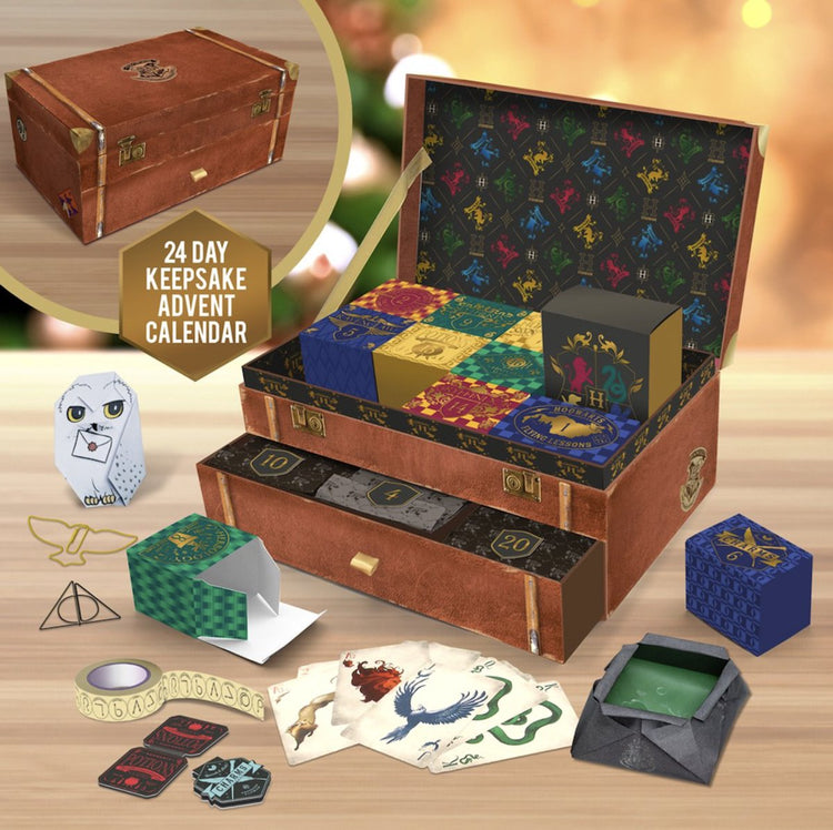 Calendrier de l'Avent souvenir Paladone Harry Potter - Boîte de rangement sous licence officielle avec 24 surprises de papeterie -
