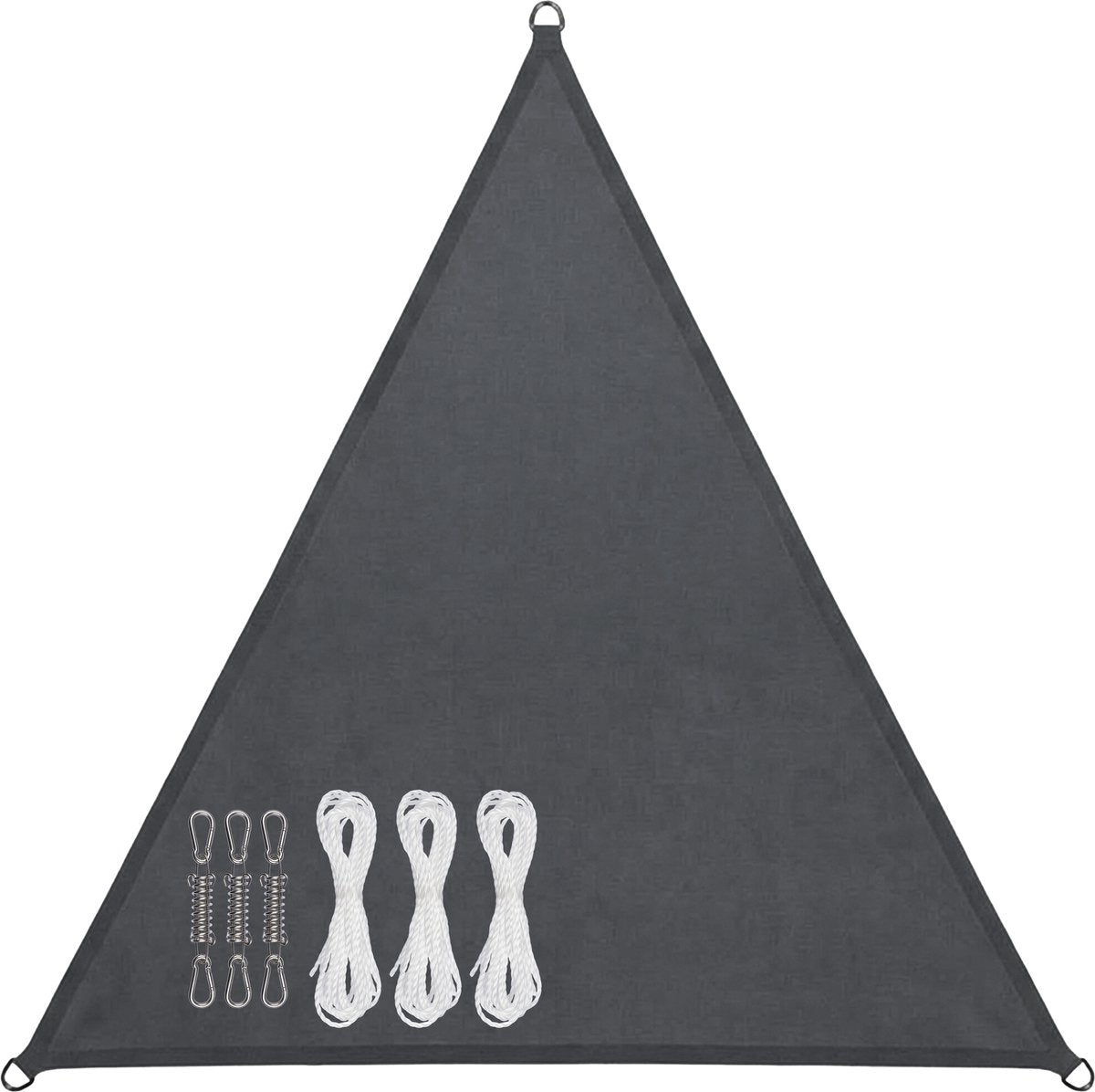 Toile d'ombrage Abbey Camp - pes - 3,6x3,6x3,6m - gris - toile solaire - anneaux en acier inoxydable - parasol