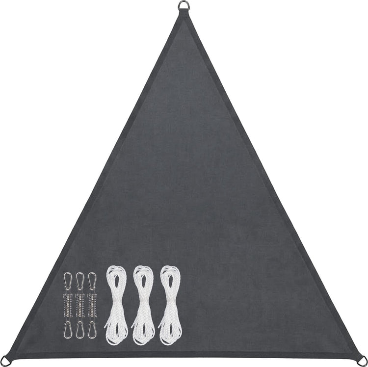 Toile d'ombrage Abbey Camp - pes - 3,6x3,6x3,6m - gris - toile solaire - anneaux en acier inoxydable - parasol