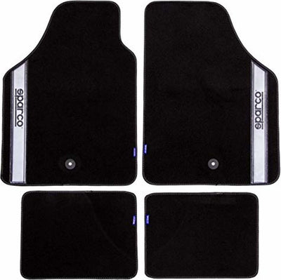 Tapis de voiture Sparco universels, lot de 4 - tissu - noir avec gris