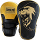 Gants de combat super pro longs en cuir courbé noir or