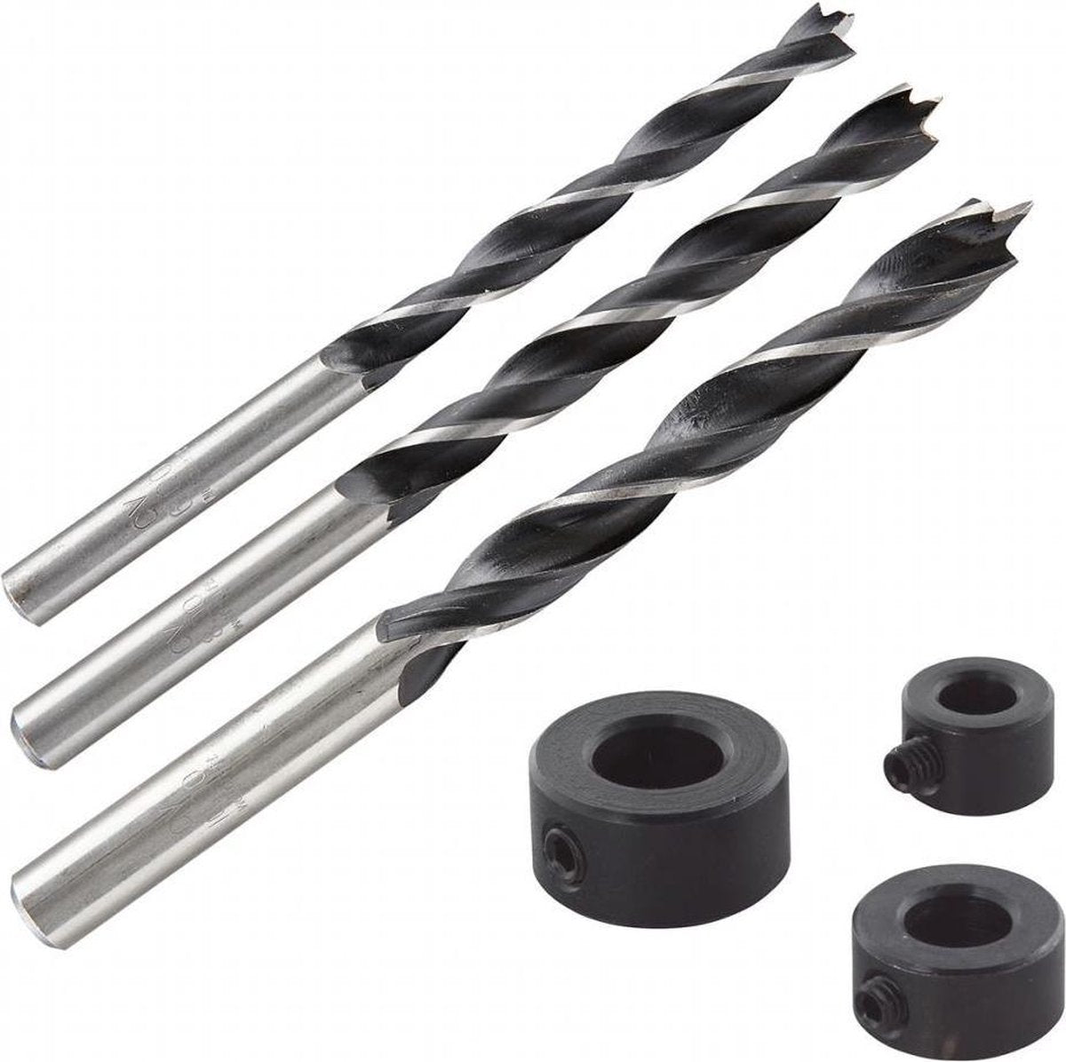 Wolfcraft - jeu de forets à bois avec butée de profondeur pour chevilles - forets à chevilles ø 6, 8, 10 mm - 2730000