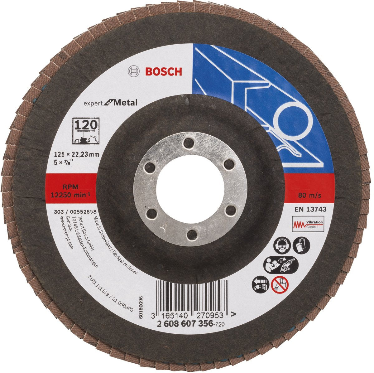 Bosch - disque abrasif à lamelles 125 mm, 22,23 mm, 120