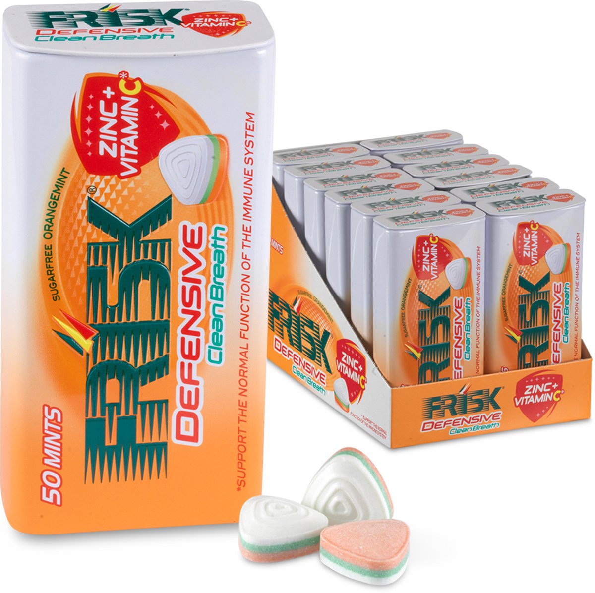 Orange défensive Frisk - Fresh Makers - sans sucre - vitamine C - 1x12 pièces