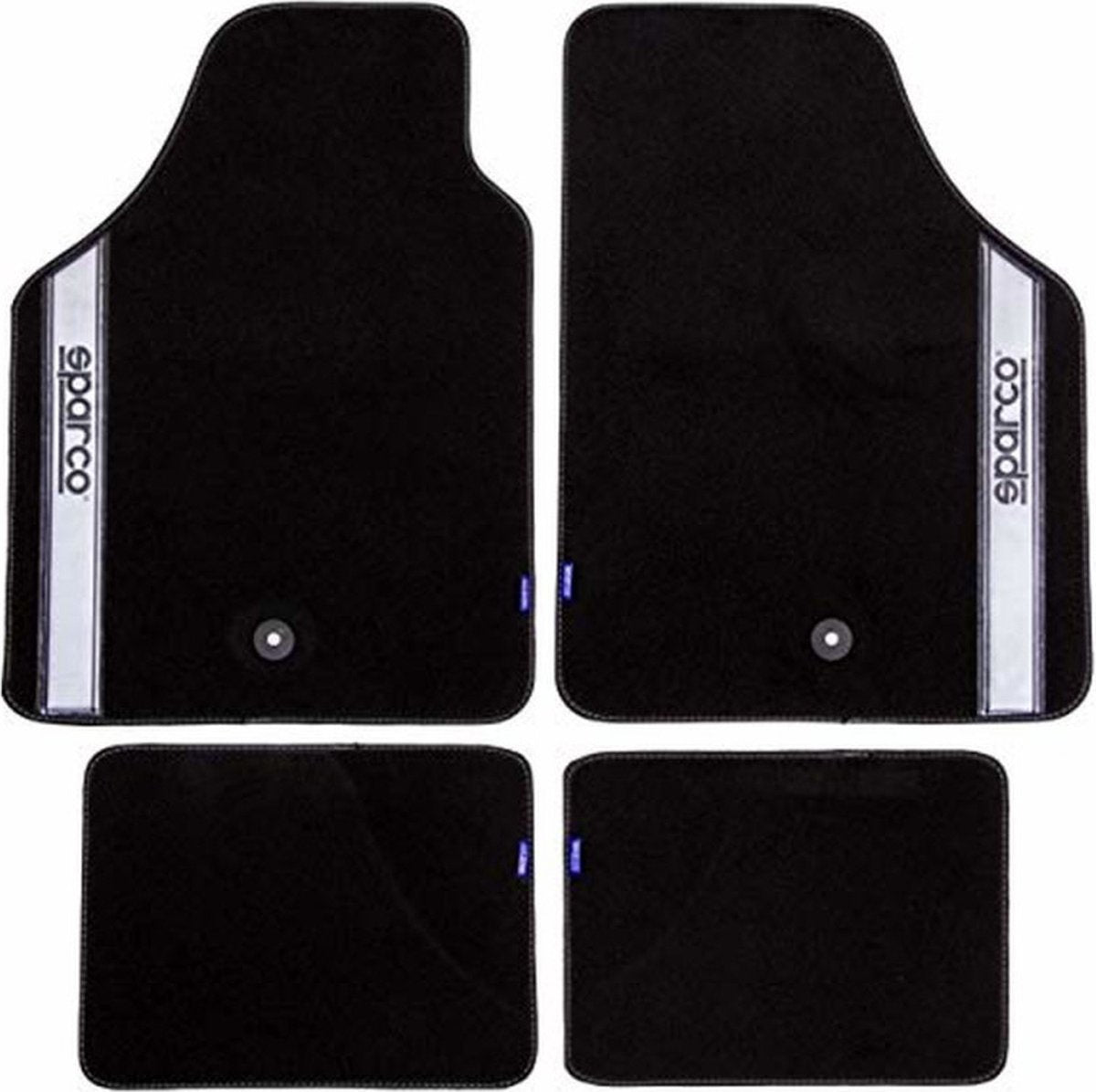 Tapis de voiture Sparco universels, lot de 4 - tissu - noir avec gris
