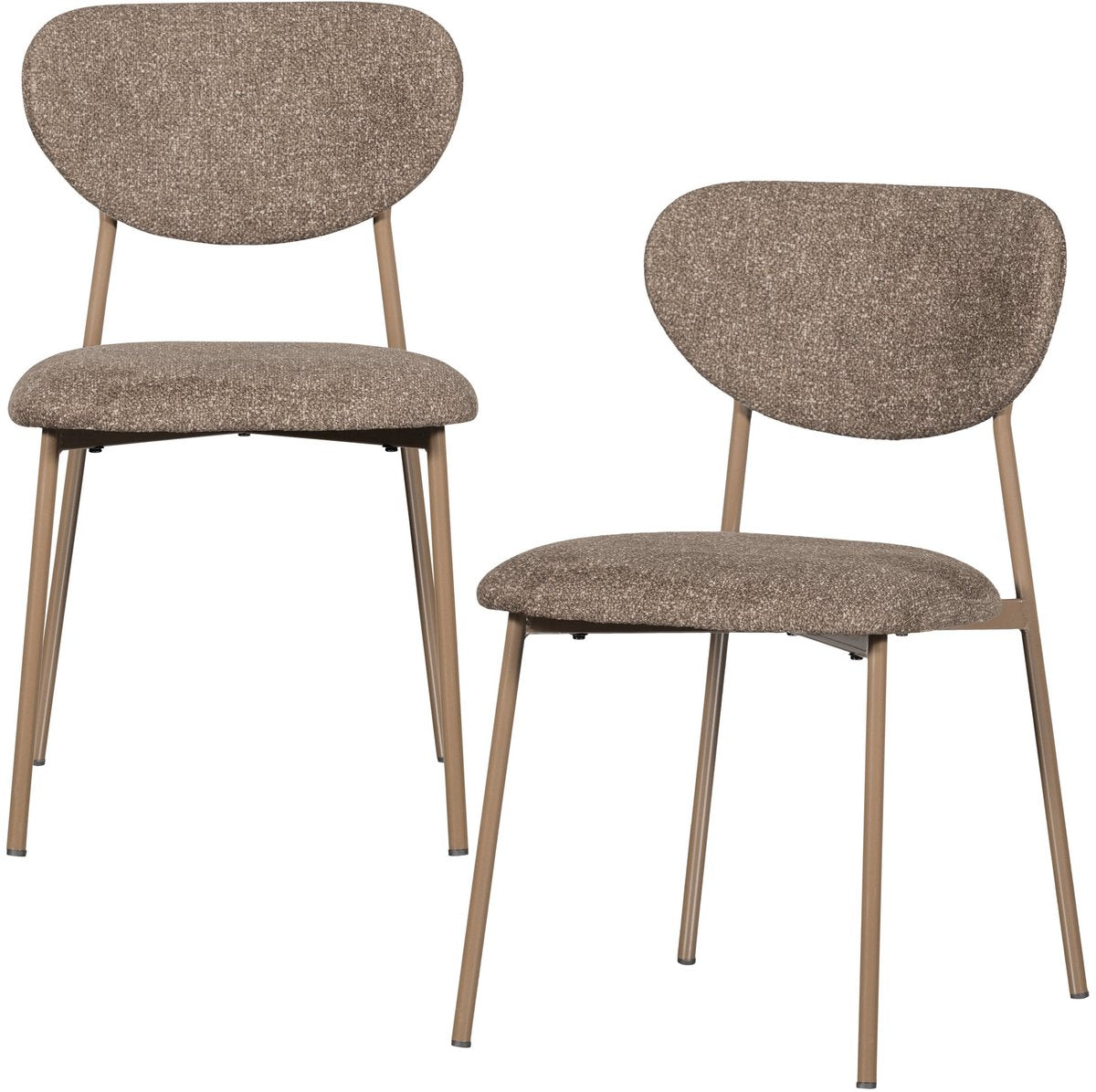 Chaises de salle à manger Woood Valor - polyester - sable - lot de 2