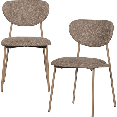 Chaises de salle à manger Woood Valor - polyester - sable - lot de 2
