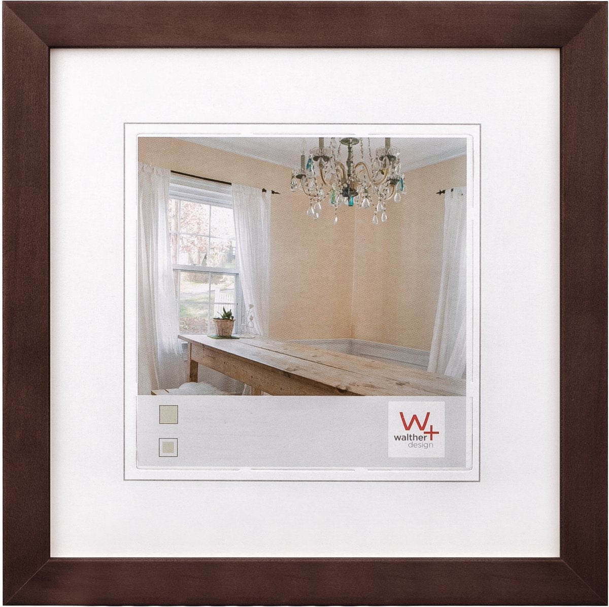 Poivrons Walther - cadre en bois - format photo 15x15 cm - noyer