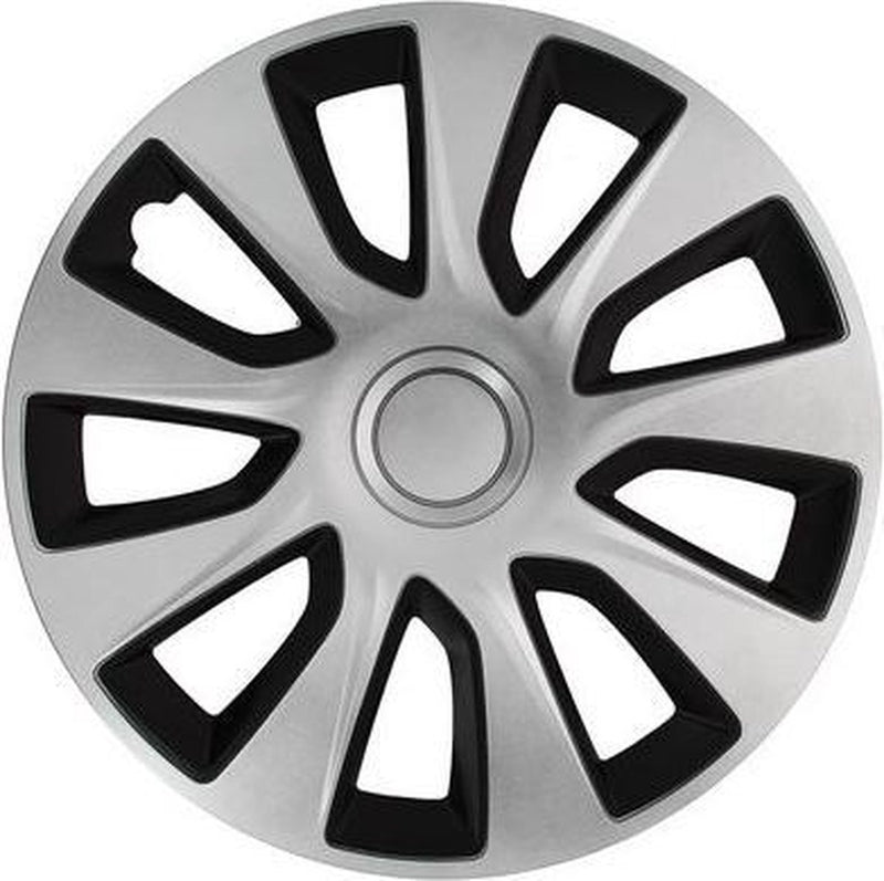 Car plus enjoliveurs washington 15 pouces abs argent noir lot de 4