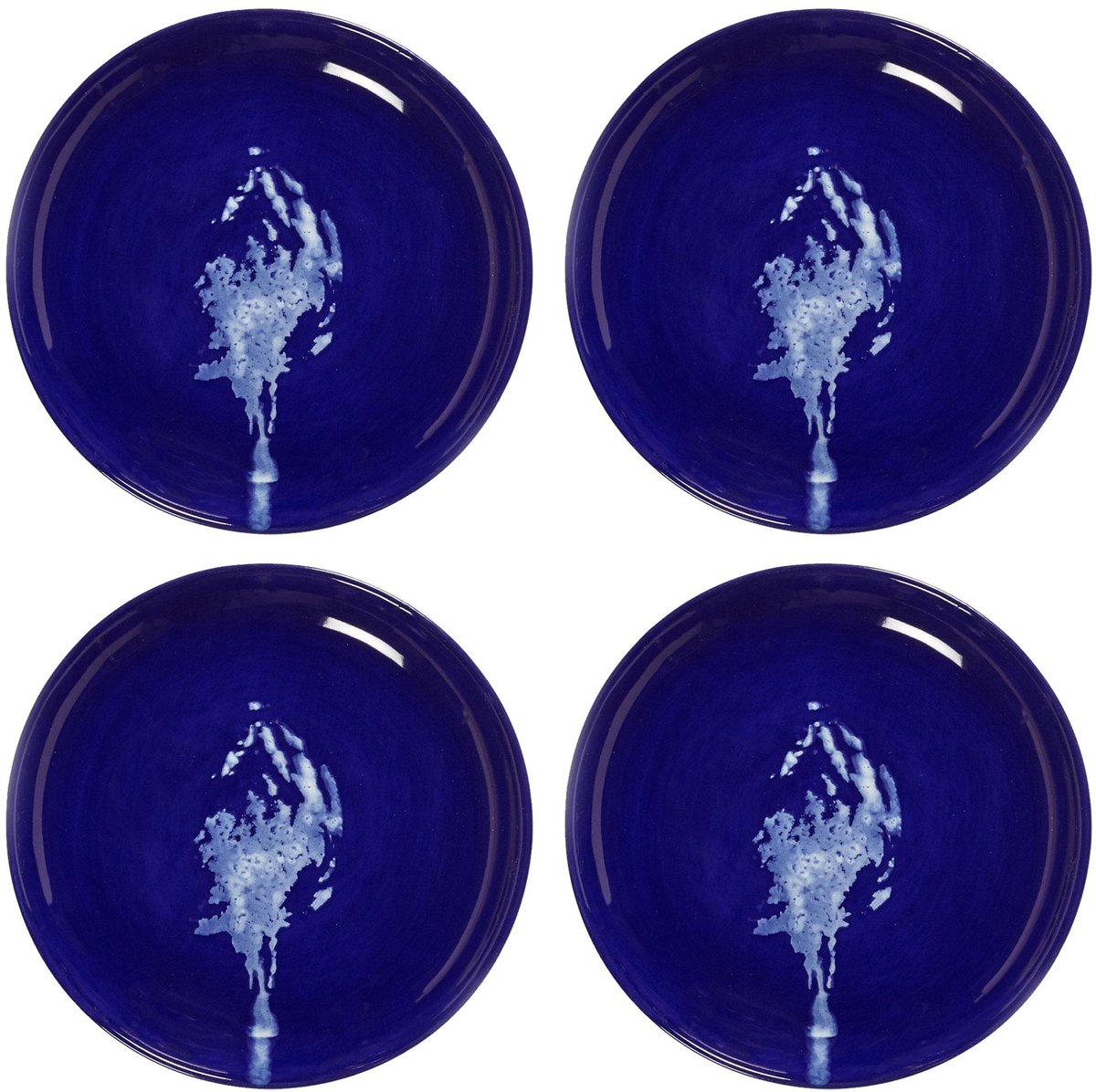Serax - fête ottolenghi - assiette xs - bleu foncé blanc - 16 ø - 4 pièces