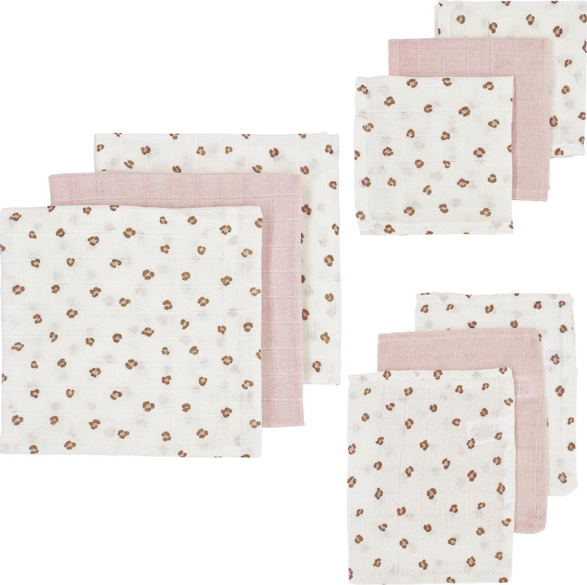 Meyco baby mini panther starter set - pack de 9 - hydrophile - rose tendre