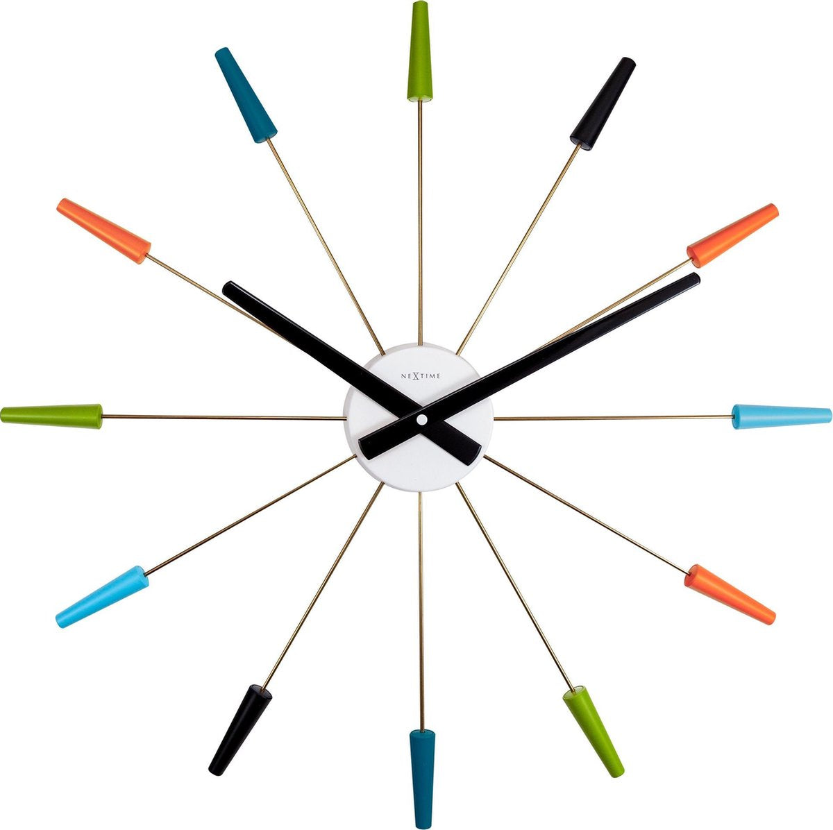 Nexttime plug inn – horloge murale silencieuse – 58 cm – métal – multicolore – design