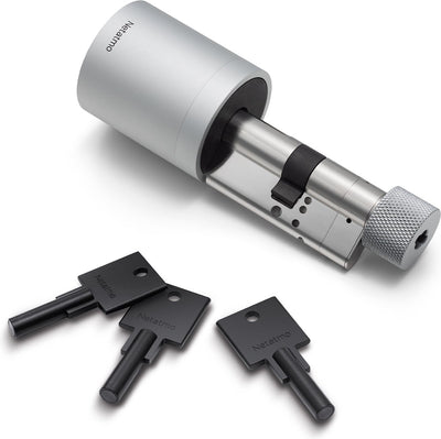 Serrure de porte électrique Netatmo - serrure de porte intelligente - 3 clés - clés intelligentes - clé nfc - partage d'accès - apple homekit - argent
