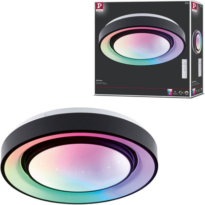 Paulmann Plafonnier LED Rainbow avec effet arc-en-ciel RGBW+ 750lm 230V 22W dimmable noir, blanc