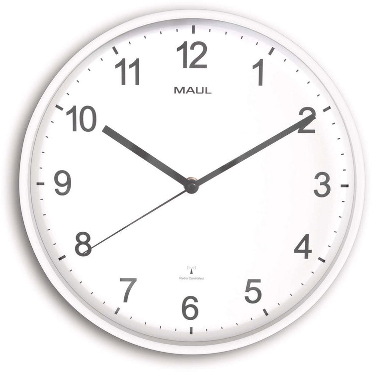 Horloge murale Maul sprint 30rc incl. batterie - blanc - 1 pièce - ø 30,5 x 5 cm -