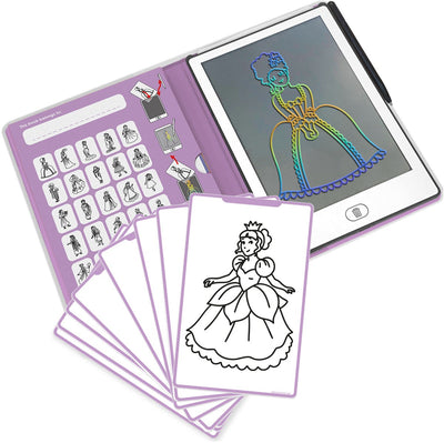 Kidywolf - mini tablette à dessin kidydraw - thème princesse - éducatif - 4+ ans