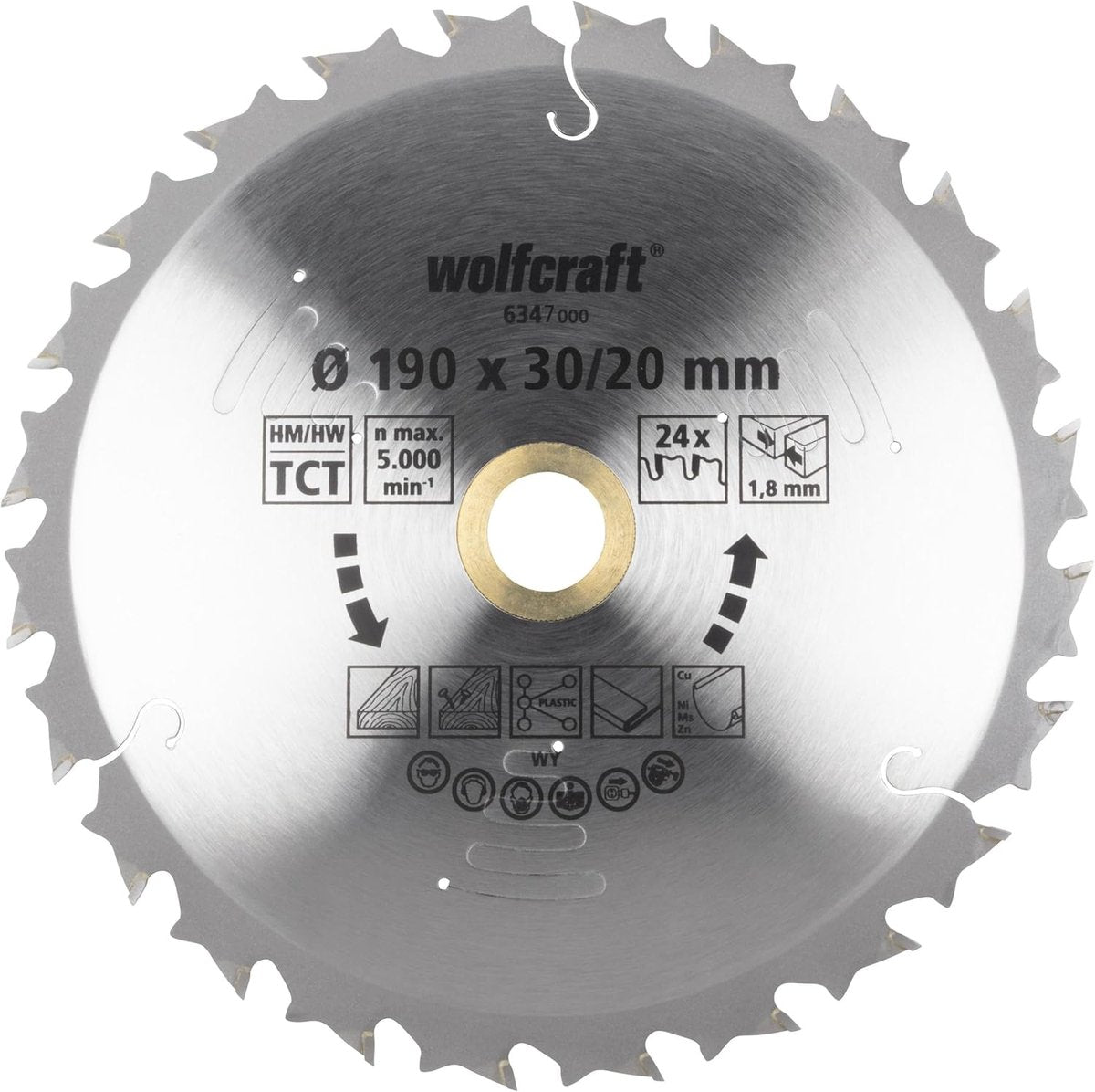 Wolfcraft - lame de scie circulaire 190mm - 24 dents - pour scie circulaire à main sans fil - série lilas - 6347000