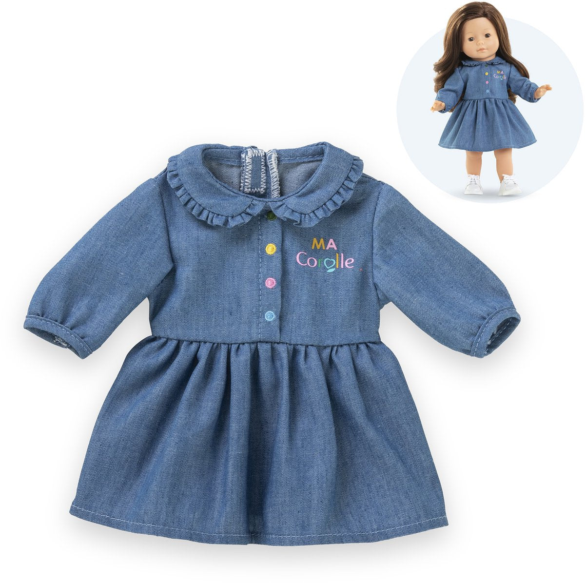 Robe de jean Corolle pour bébé pop, 36 cm