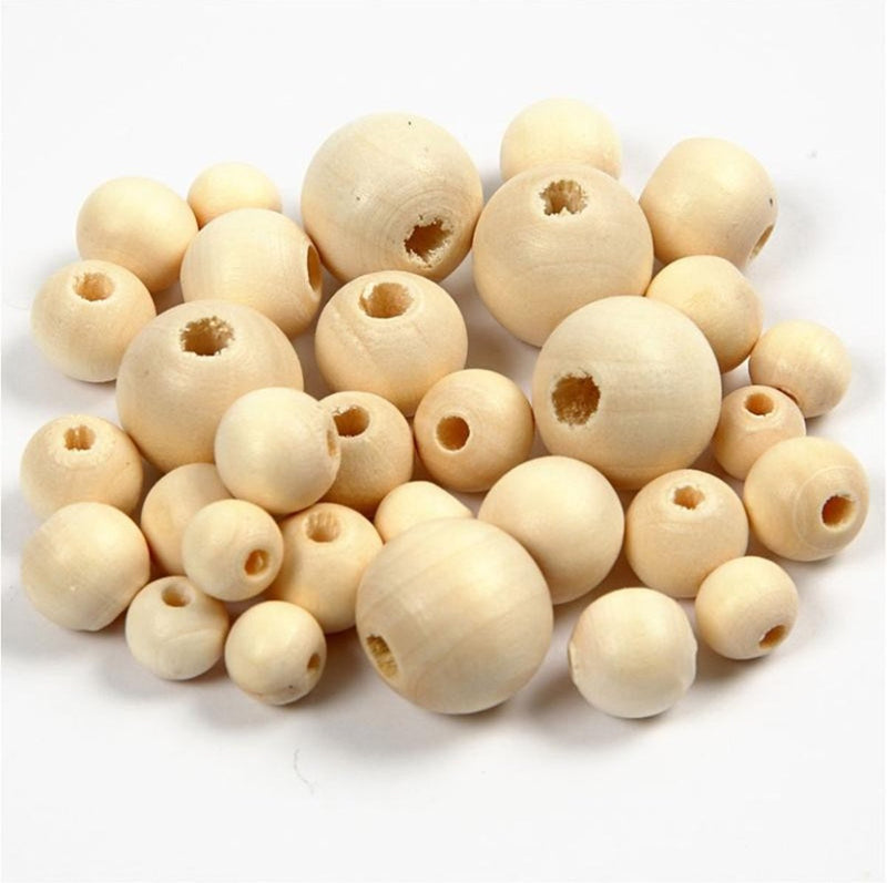 Perles en bois naturelles, 530pcs.