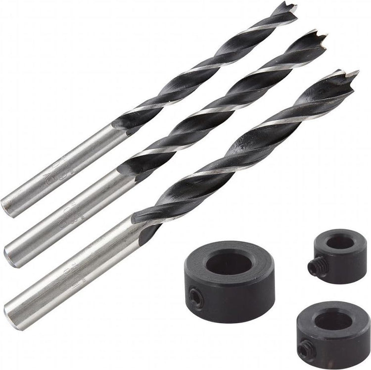 Wolfcraft - jeu de forets à bois avec butée de profondeur pour chevilles - forets à chevilles ø 6, 8, 10 mm - 2730000