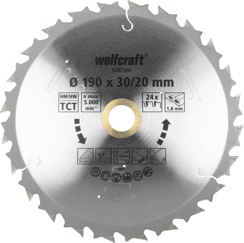 Wolfcraft - lame de scie circulaire 190mm - 24 dents - pour scie circulaire à main sans fil - série lilas - 6347000