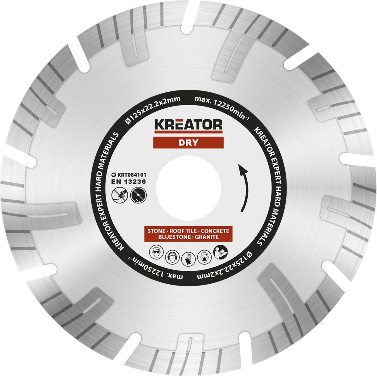 Kreator krt084101 jeu de disques diamantés – 125 mm – universel