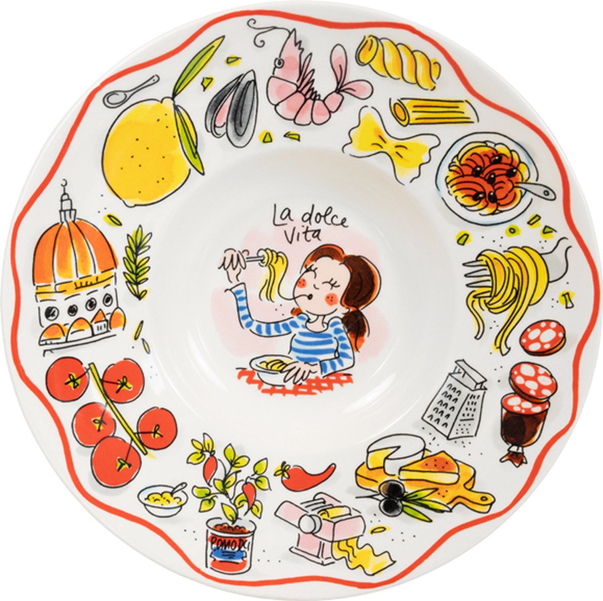 Blond Amsterdam, pâtes : assiette à pâtes 24 cm la dolce vita