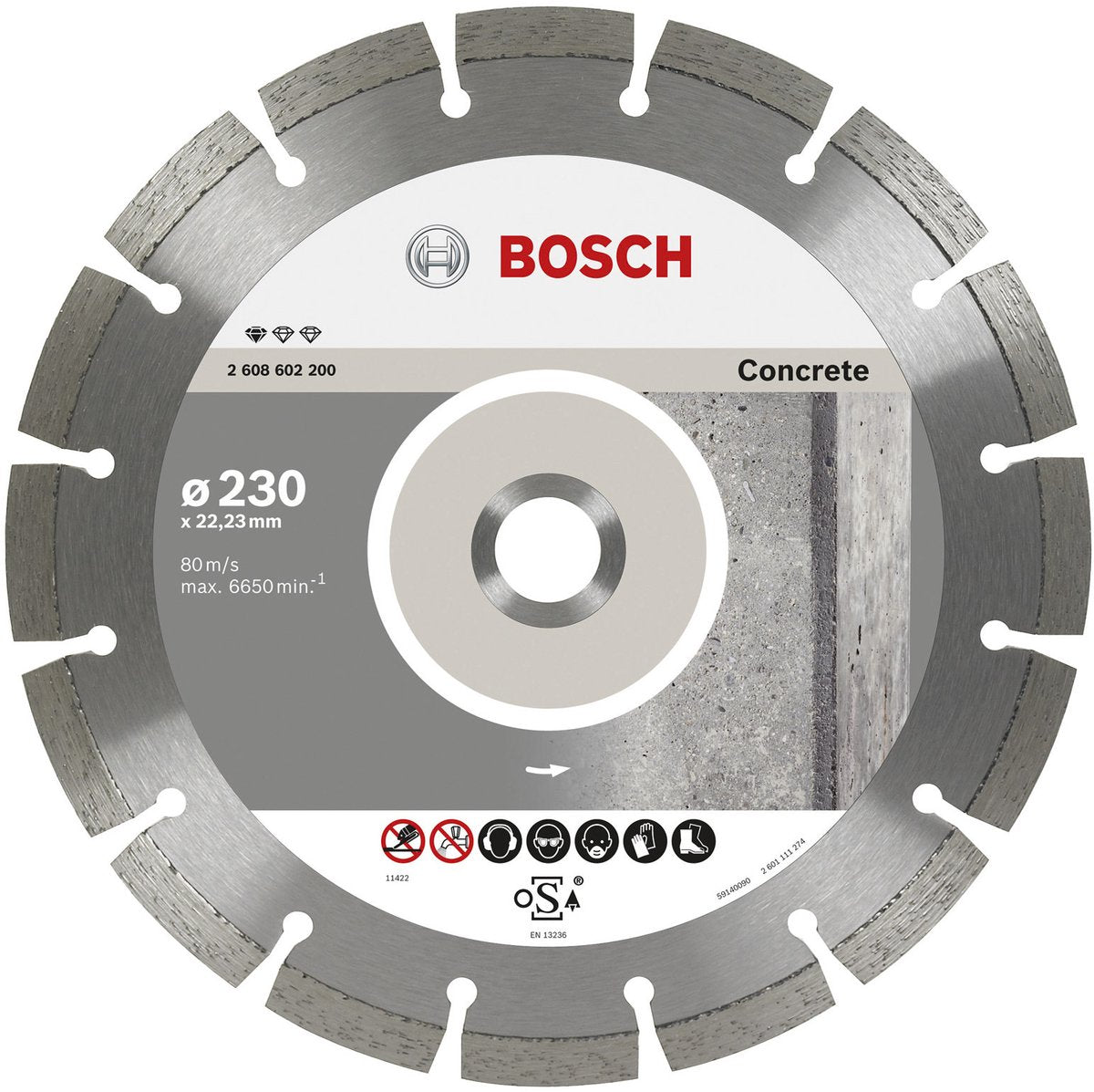 Disque diamant Bosch 10x prof béton 230 22,23